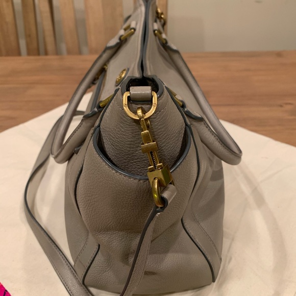 TORY BURCH Frances Gray Leather Satchel Bag - Picture 6 of 13